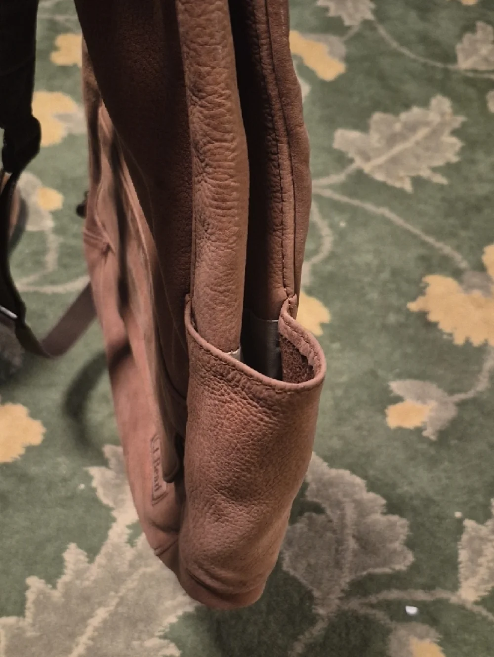 L.L. Bean Brown Leather Sling Messenger Bag